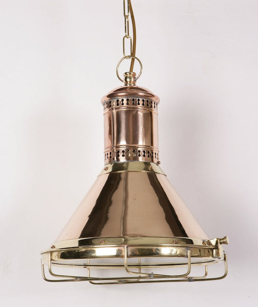 Smith Vintage Angled Brass Flush Cage Lamp