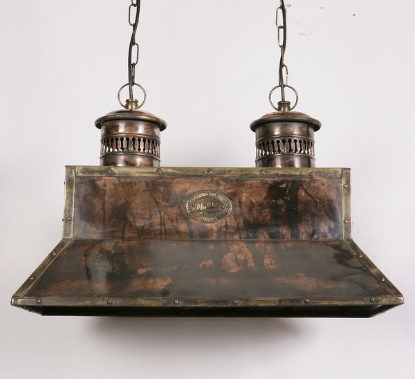 Smith Vintage Angled Brass Flush Cage Lamp