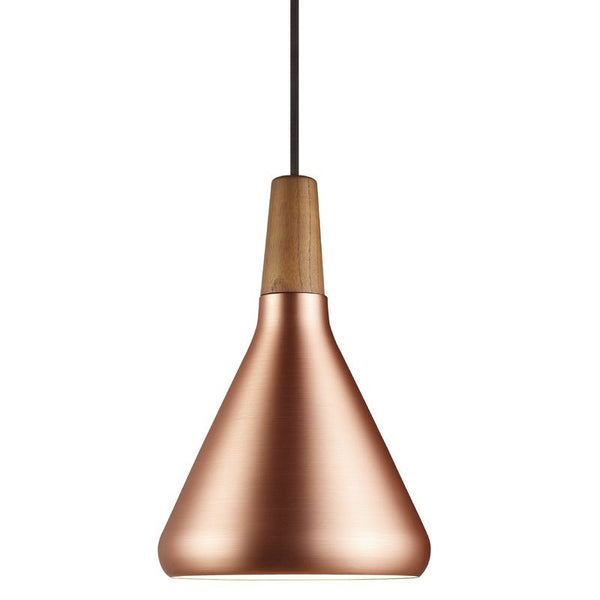 Lexi 18 Pendant Light in Walnut and Brushed Copper Finish