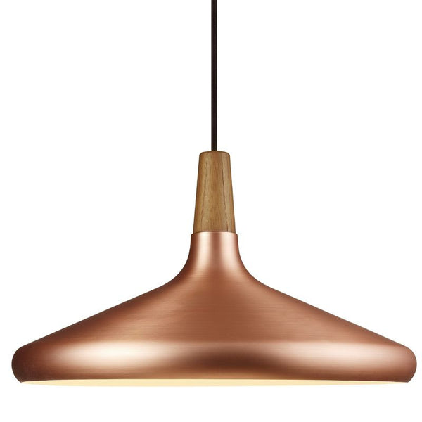 Lexi 39 Pendant Light in Walnut and Brushed Copper Finish