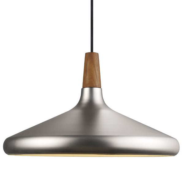 Lexi 39 Pendant Light in Walnut and Brushed Steel Finish