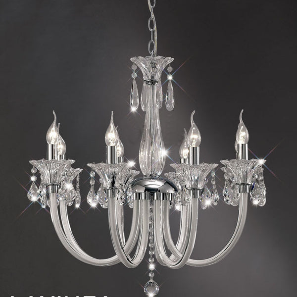 Marie White Crystal Chandelier (8 arm)