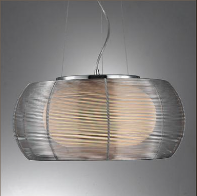 Marla Low Silver Aluminium and Glass Pendant Light