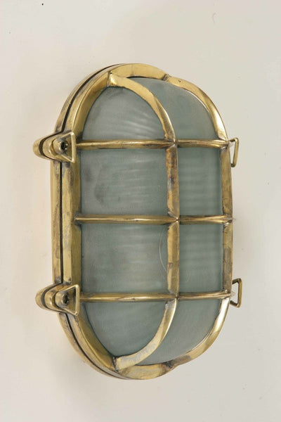 Nathaniel Large Vintage Oval Brass Ship's Bulkhead