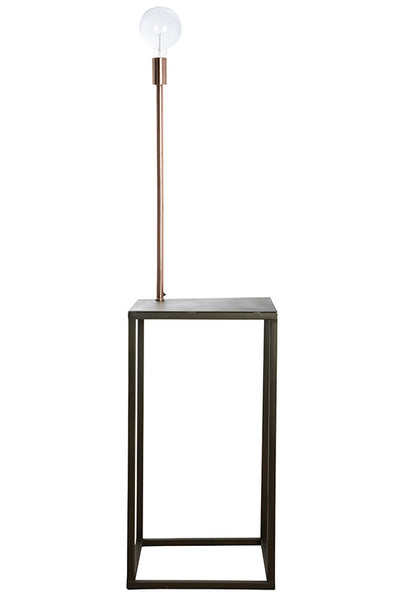 Saxon Black Table with Copper Light