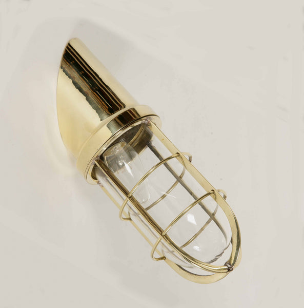 Smith Vintage Angled Brass Flush Cage Lamp