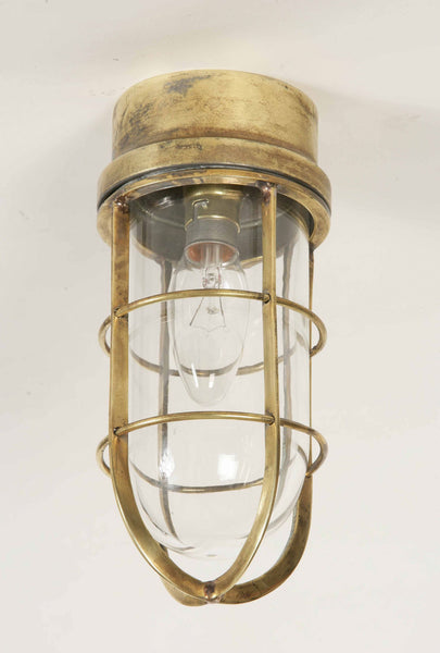 Smith Vintage Brass Flush Cage Lamp