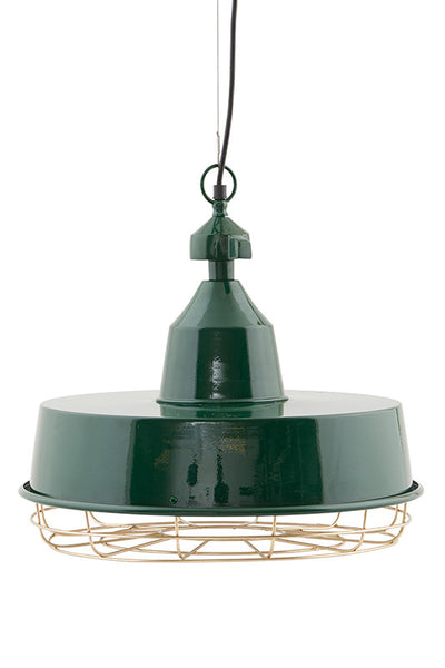 Zach Metal Industrial Light in Green/Brass